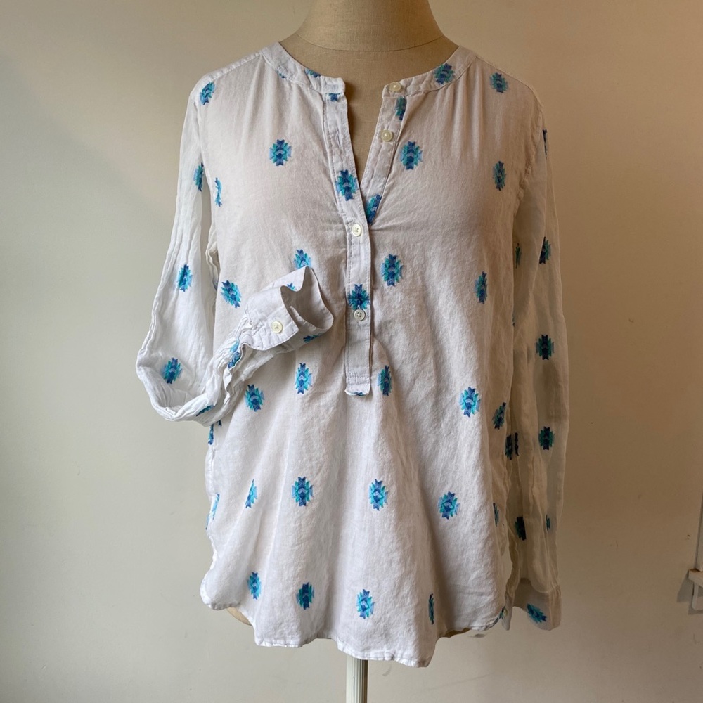 LOFT | floral quarter button up